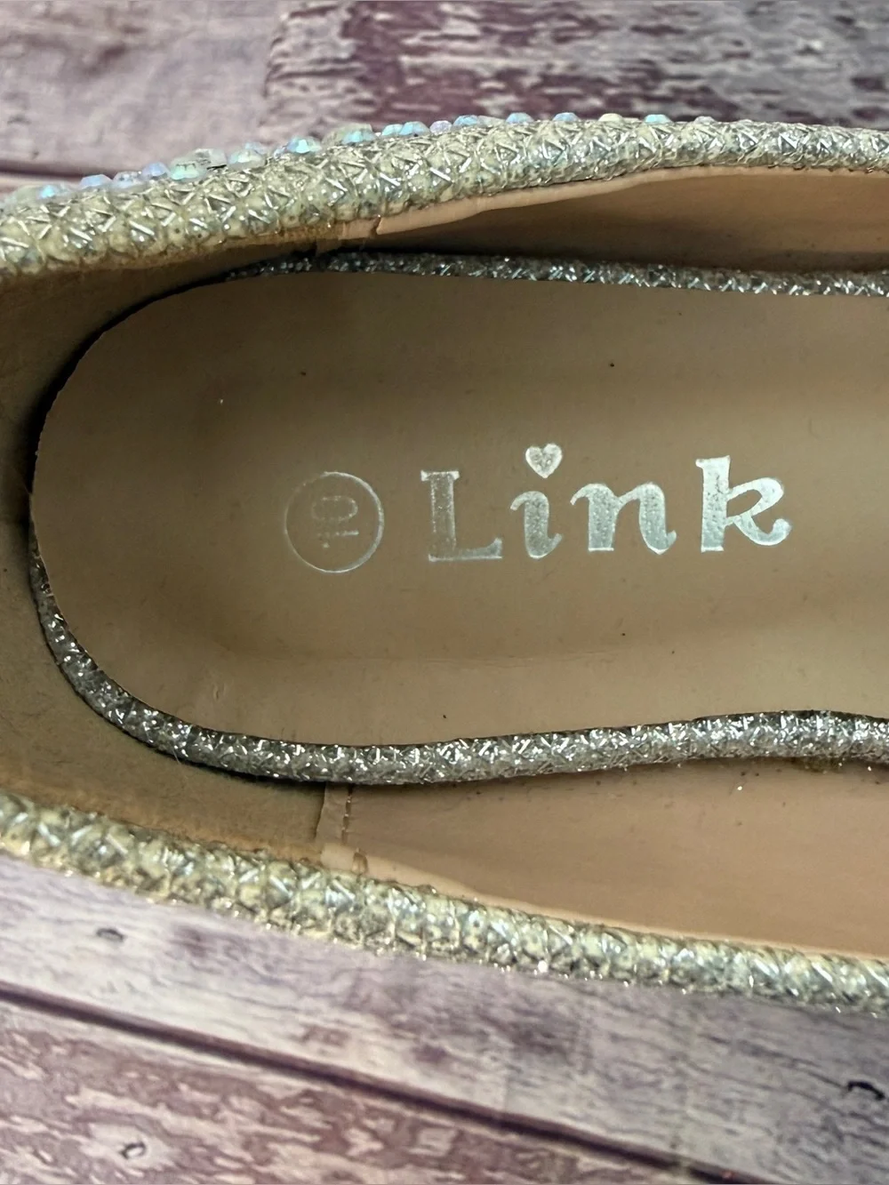 Girl's Slip On Rhinestone 💎✨Wrapped Wedge Heel Party Shoes size 10